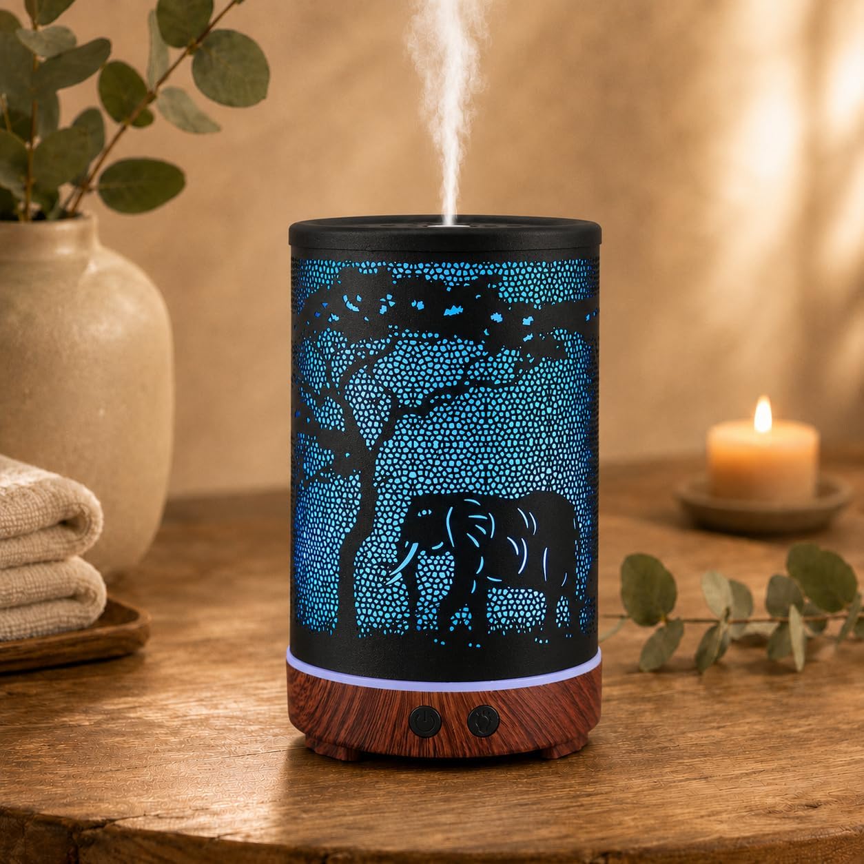 Tree Essential Oils Diffuser for Home 150ML Aromatherapy Diffuser | Birthday Gifts for Women mom,Metal Cool Mist Humidifier with 7 Colors Lights Waterless Auto Off Air Diffusers