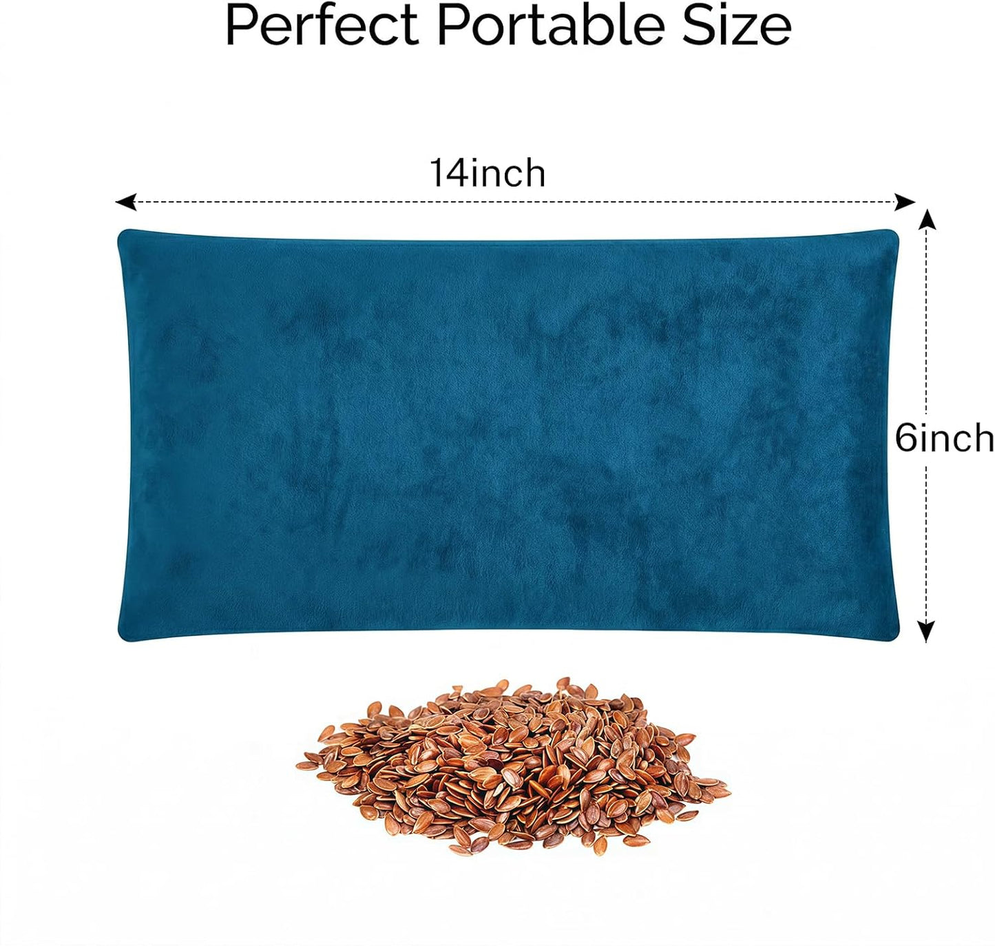 Microwavable Heating Pad with Washable Cover, Flaxseed Microwave Hot Pack, Moist Heat Compress Pillow for Hot & Cold Therapy, Non-Electric & Portable for Neck Shoulder Back Pain Relief