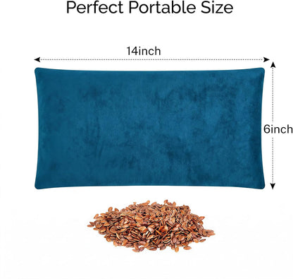 Microwavable Heating Pad with Washable Cover, Flaxseed Microwave Hot Pack, Moist Heat Compress Pillow for Hot & Cold Therapy, Non-Electric & Portable for Neck Shoulder Back Pain Relief