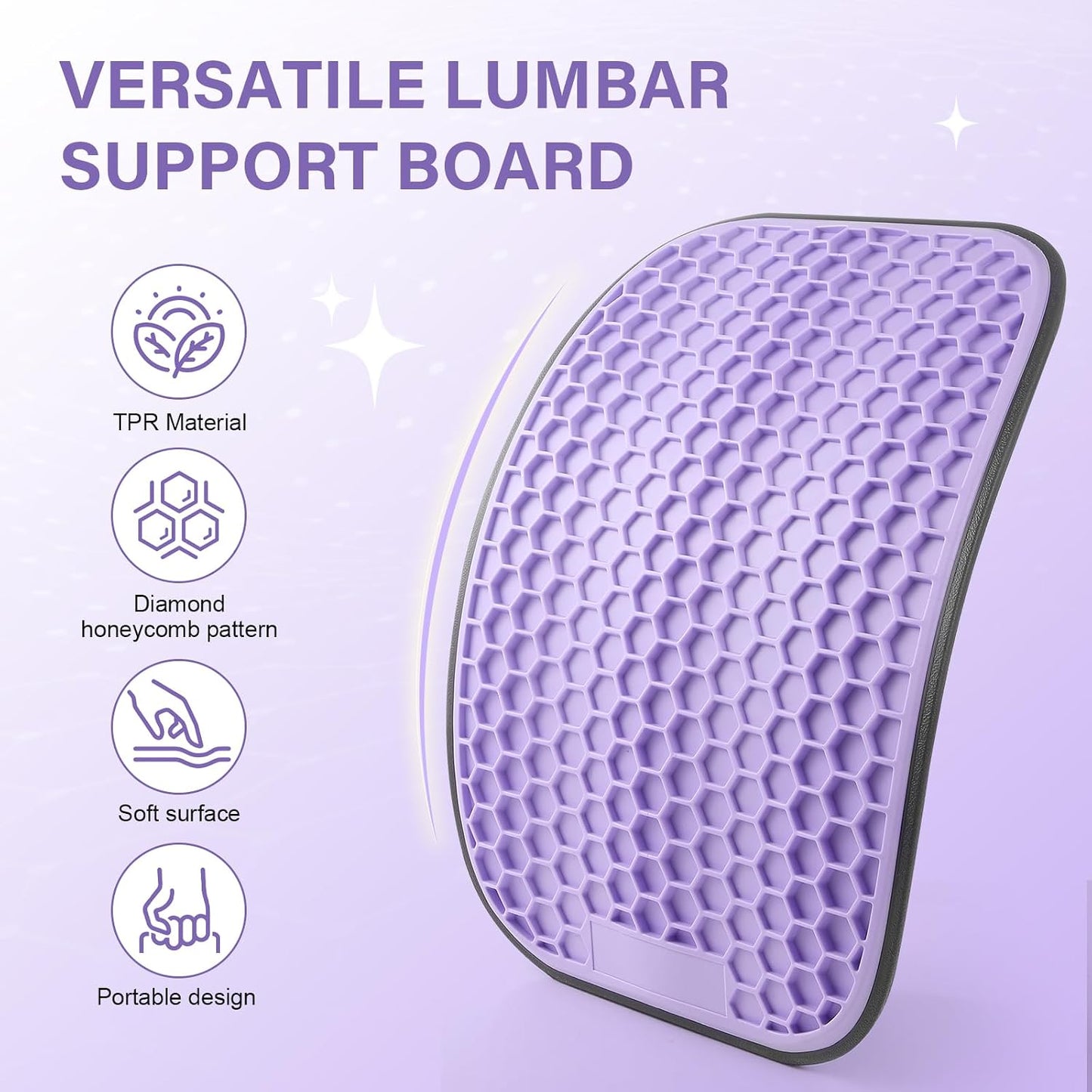 Back Stretcher for Lower Back Pain Relief | Wide Adjustable Honeycomb Lumbar Support Board | Soft Back Cracker Sciatica Pain Relief & Spinal Decompression | Portable Home Office Travel