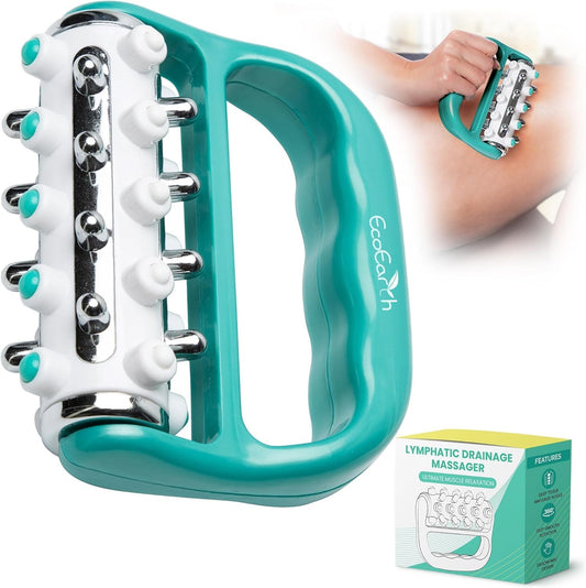 EcoEarth Cellulite Massage Roller - Handheld Fascia Massager with Detachable Handles - Anti Cellulite Tool for Legs, Thighs, Buttocks & Belly - Deep Tissue Muscle Roller for Lymphatic Drainage