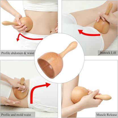 Komogir 3-in-1 Wood Therapy Massage Tools Lymphatic Drainage Massager Wooden Massager for Maderoterapia,Anti-Cellulite, Body Sculpting & Contouring
