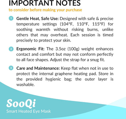 Rechargeable Heated Eye Mask for Dry Eyes, Blepharitis & Eye Fatigue | 3 Preset Heat Modes | 3.5 oz Weighted Comfort | Up to 6 Sessions per Charge | Auto Shut-Off | Washable Cover | USB-C Charging