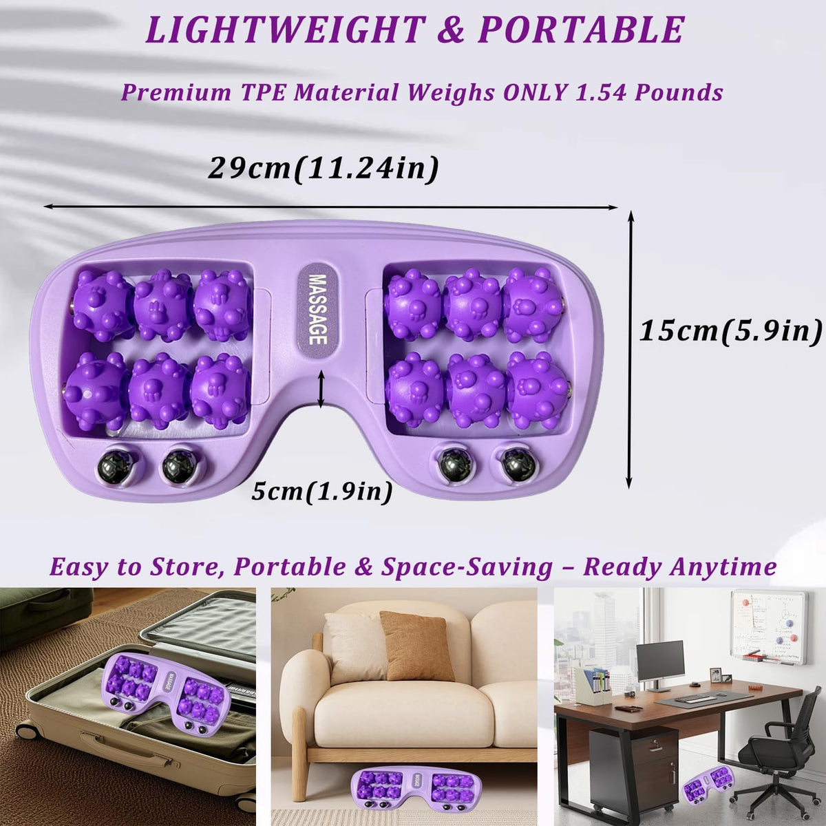 Portable Double Foot Massage Roller for Plantar Fasciitis Relief