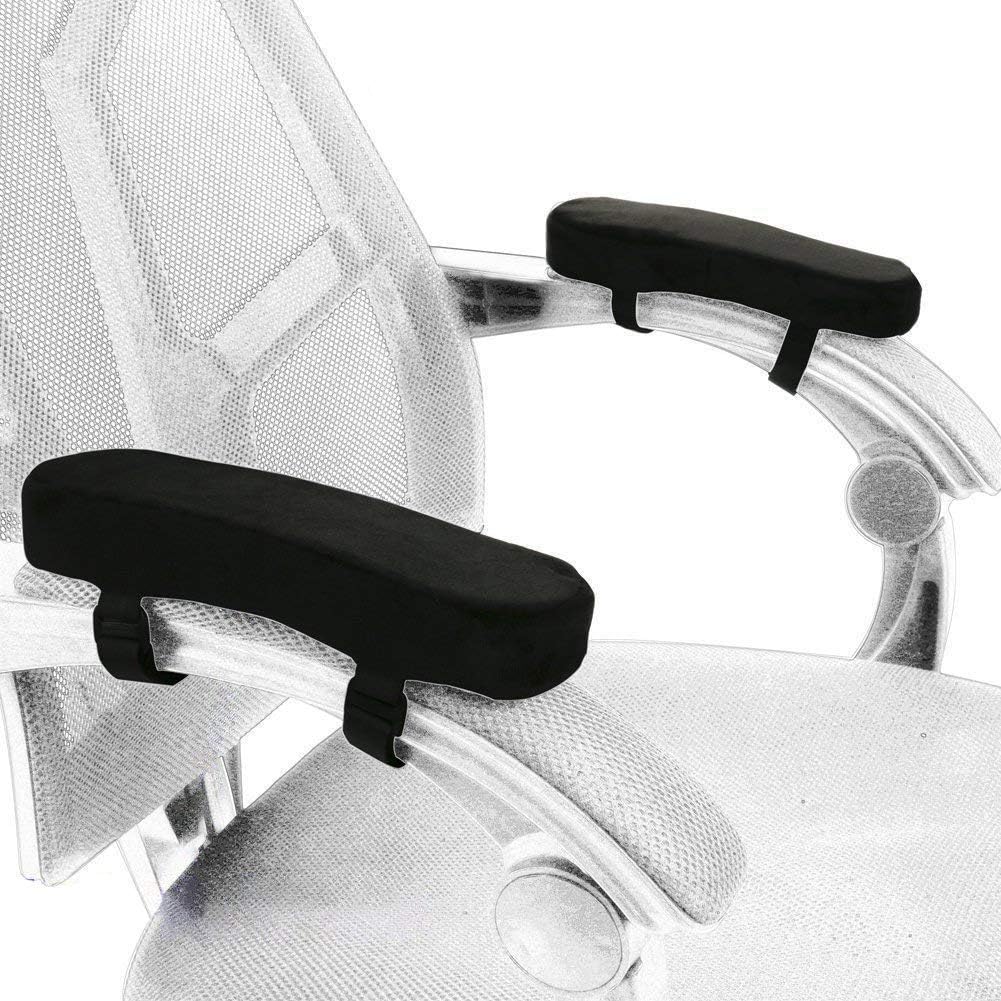 Memory Foam Chair Armrest Pad, Comfy Office Chair Arm Rest Cover for Elbows and Forearms Pressure Relief(Set of 2)