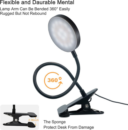 LiFMIRA Bed Lamp Clip on Light 8W 66 LED Reading Light for Bed White