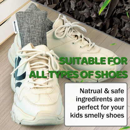 6 Pack Activated Charcoal Shoe Odor Eliminator, Shoe Deodorizer insert Bag | 100% Natural Shoes Smell Remover，eliminates odor naturally,(60g X 6 PACK)