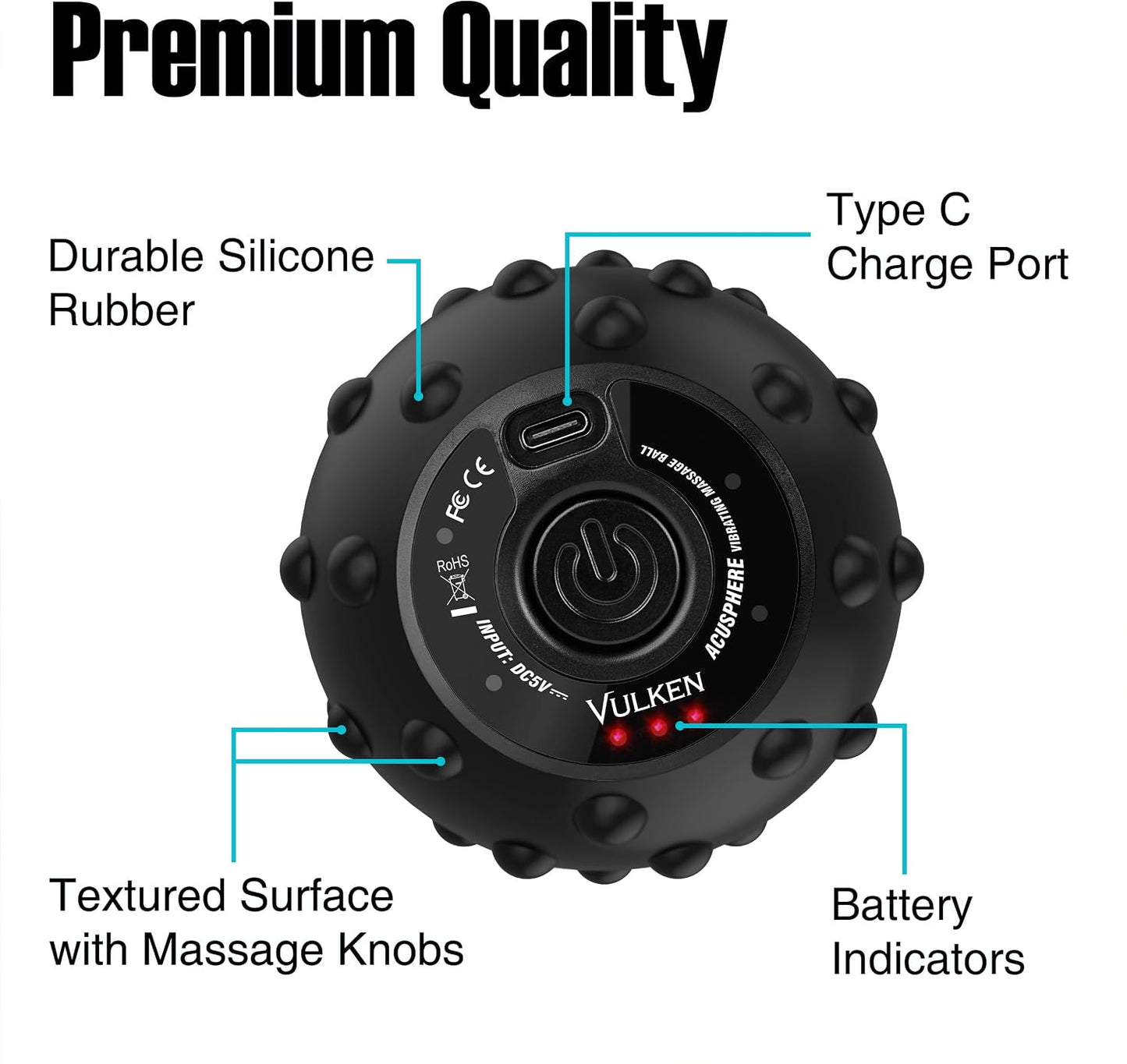 Vibrating Massage Ball for Muscle Recovery with SphereStrap – Target Hard-to-Reach Areas, Hands-Free Back Massage. 4 Speeds High Intensity Trigger Point Massage Ball.