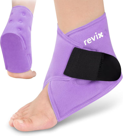 REVIX Ankle Ice Pack Wrap for Plantar Fasciitis & Foot Pain Relief