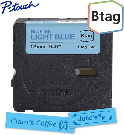 Brother Genuine P-Touch Btag BTAG231 Black on White Label Tape ~1/2in by 13.1ft (12mm x 4m). (Works Only with Brother PT-N10, PT-N20, PT-N25BT Label Makers)