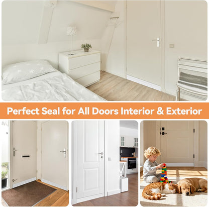 Ohuhu Door Draft Stopper, 1" Wide Adhesive Weather Stripping Seal, 39" | self-adhesive silicone, for interior exterior doors, 3-layer soundproof, save energy, blocks drafts, noise, light, dust, bugs