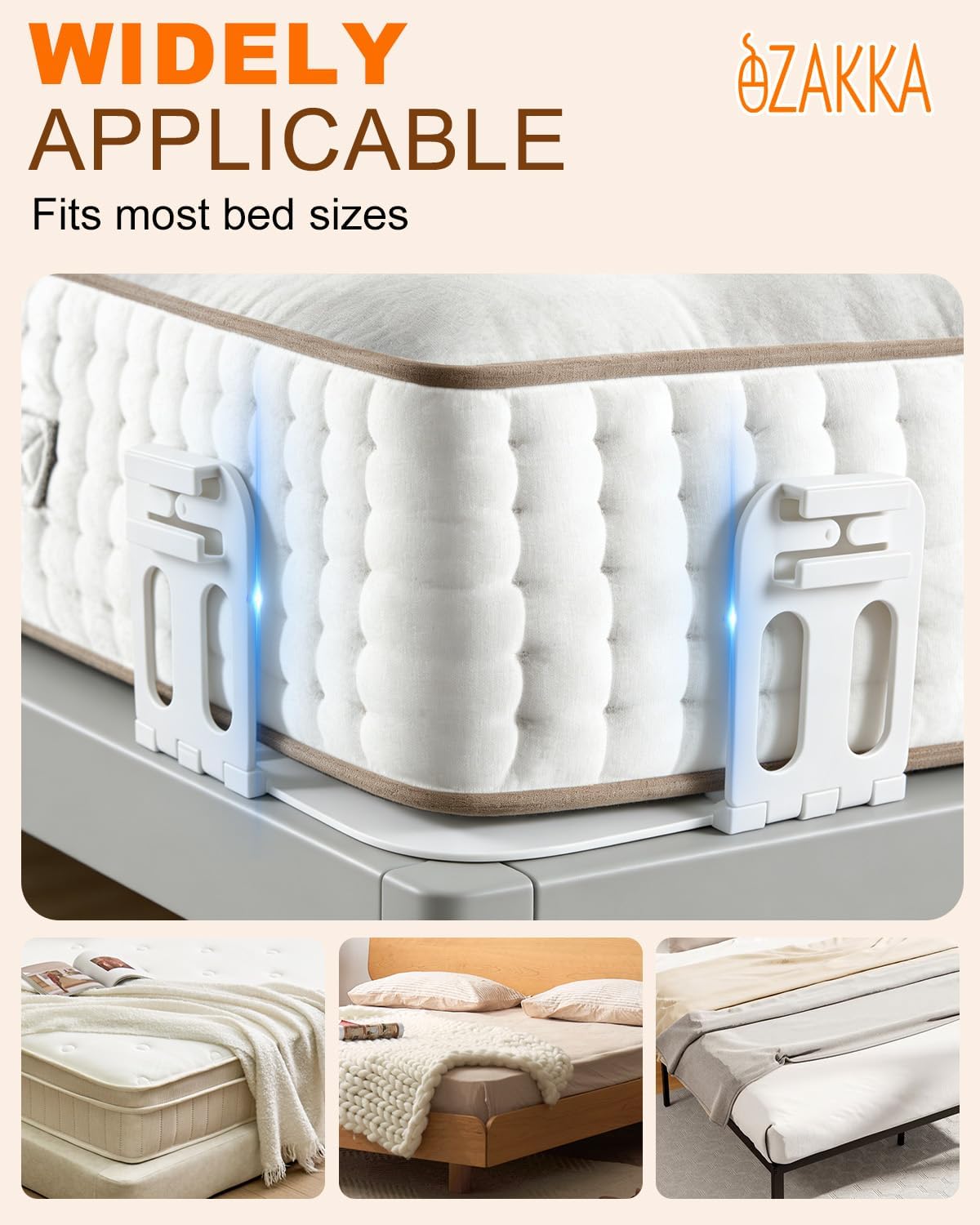 eZAKKA 8PCS Adjustable Replacement Strips for Bed Sheet Holder | Bed Sheet Straps Compatible with Most Bed Lock Sheet Holders，Cuttable sheet locks for fitted sheets