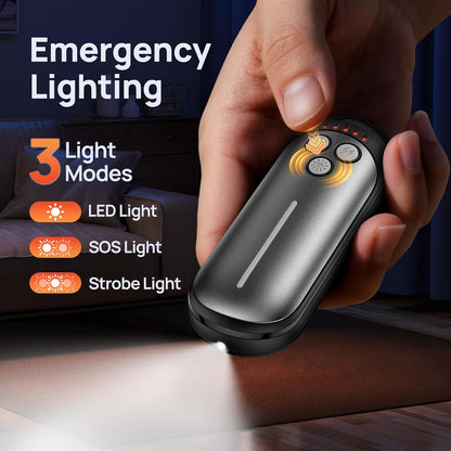 Rechargeable Hand Warmers 2 Pack, 6000mAh Electric Hand Warmer Rechargeable, 2 in 1 Portable Hand Warmers with AI Smart Chips, Outdoor, Hunting, Camping for Family for Christmas