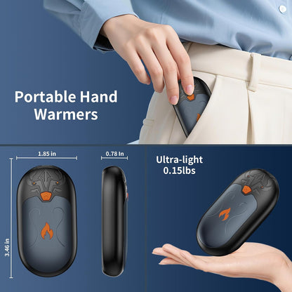 Hand Warmers Rechargeable 2 Pack, Electric Hand Warmer, 24Hrs Long Lasting Magnetic Reusable Hand Warmers with 3 Heat Settings, Portable Pocket Heater, for Men, Women, Camping, Hunting, Golf, Ski