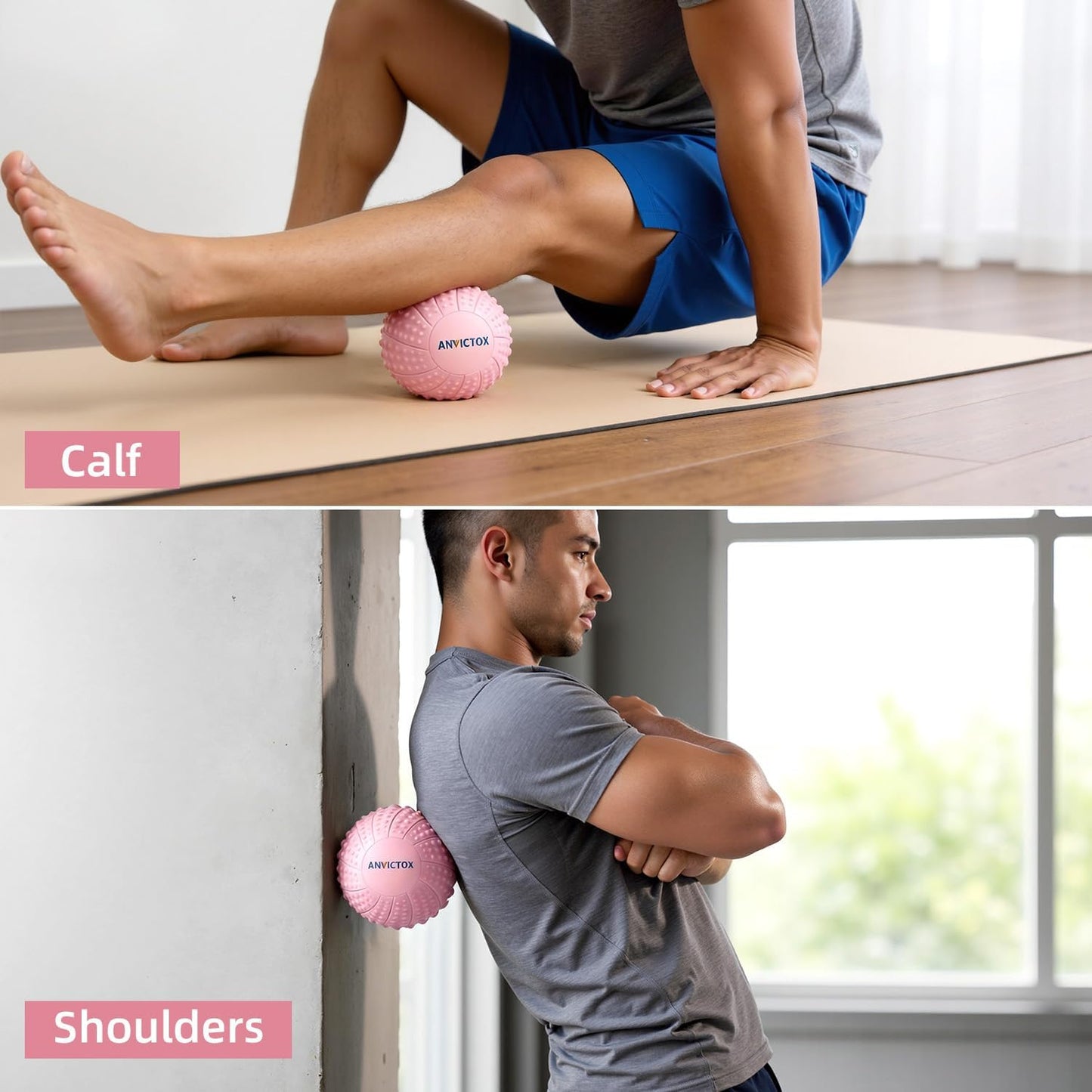 8 Inch Large Peanut Massage Ball Roller for Large Muscle Groups, Deep Tissue Double Massage Ball for Neck,Back,Leg,Low Back,Peanut Myofascia Release Ball for Muscle Knots&Physical Therapy