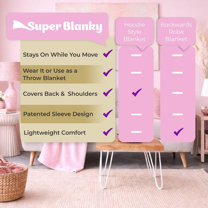 Super Blanky Wearable Blankets for Women & Men, Dorm Room Essentials, Gift for Her, Gifts for Women, Wife Birthday Gift Ideas