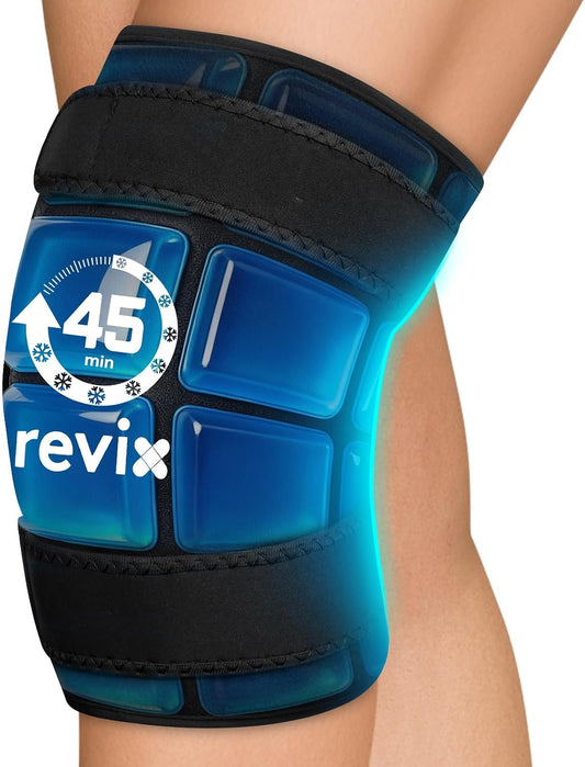 REVIX Knee Ice Pack Wrap for Meniscus Tear, ACL, 45-Min Cold Therapy