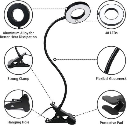 Brokimis Clip on Light LED Reading Book Study Eye Protection Desk Lamp