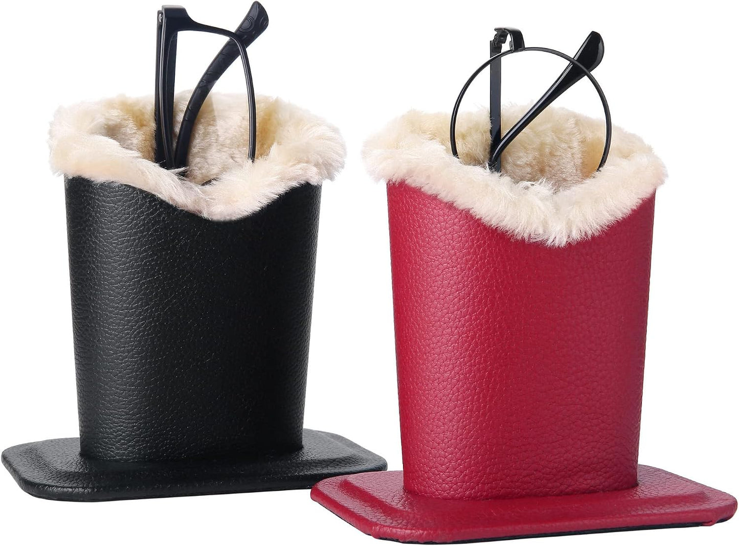 Plush Lined Eyeglasses Holder,Glasses Storage Organizer for Desk, Nightstand, Office,Eyewear Display Case,2 Packs