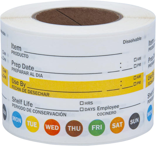 L LIKED Dissolvable Label Shelf Life for Food Rotation Use by Stickers 2 x 3 Inch Roll of 250 Labels
