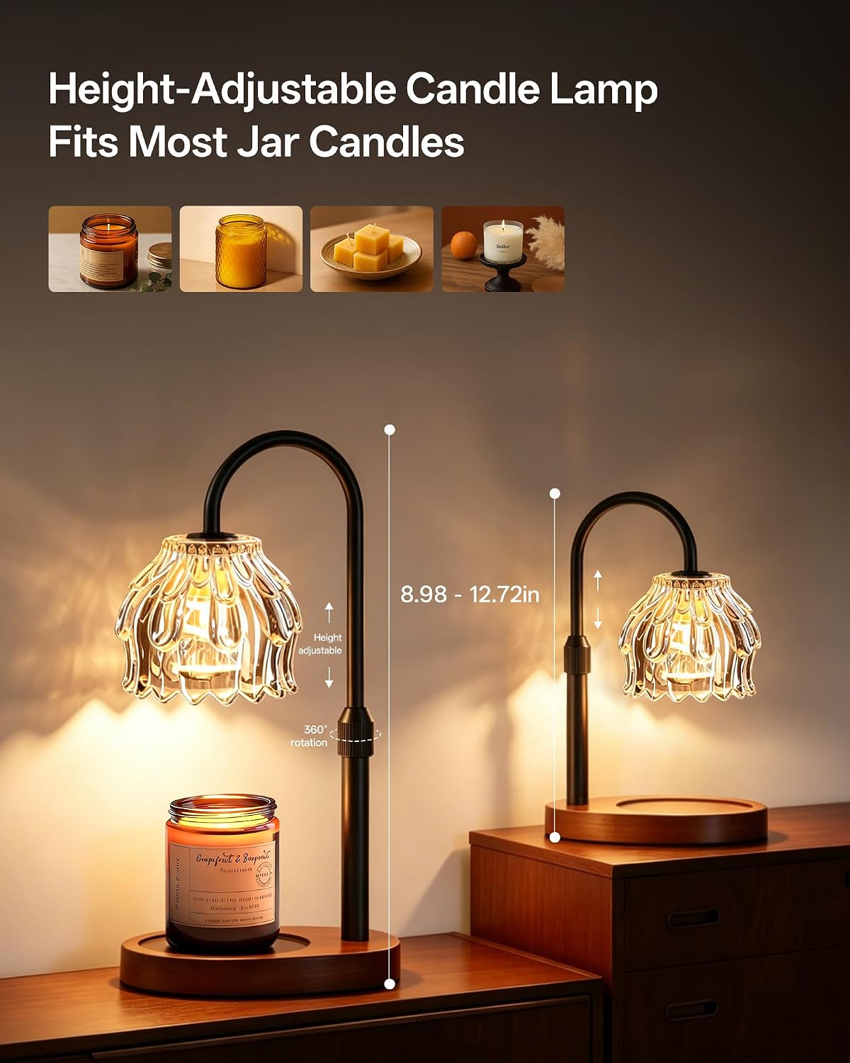Homelist Candle Warmer Lamp with Timer Dimmer, Electric Wax Melter Warmer