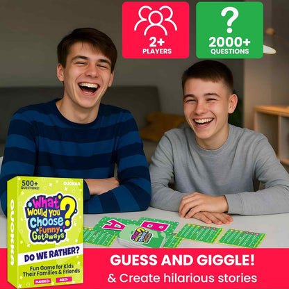 QUOKKA Card Game for Teens, Kids, Adults – 500+ Hilarious Travel & Vacation Scenarios | Funny Getaways What Would You Choose Challenge | Family Nights & Party Game for Friends, Road Trips & Sleepovers