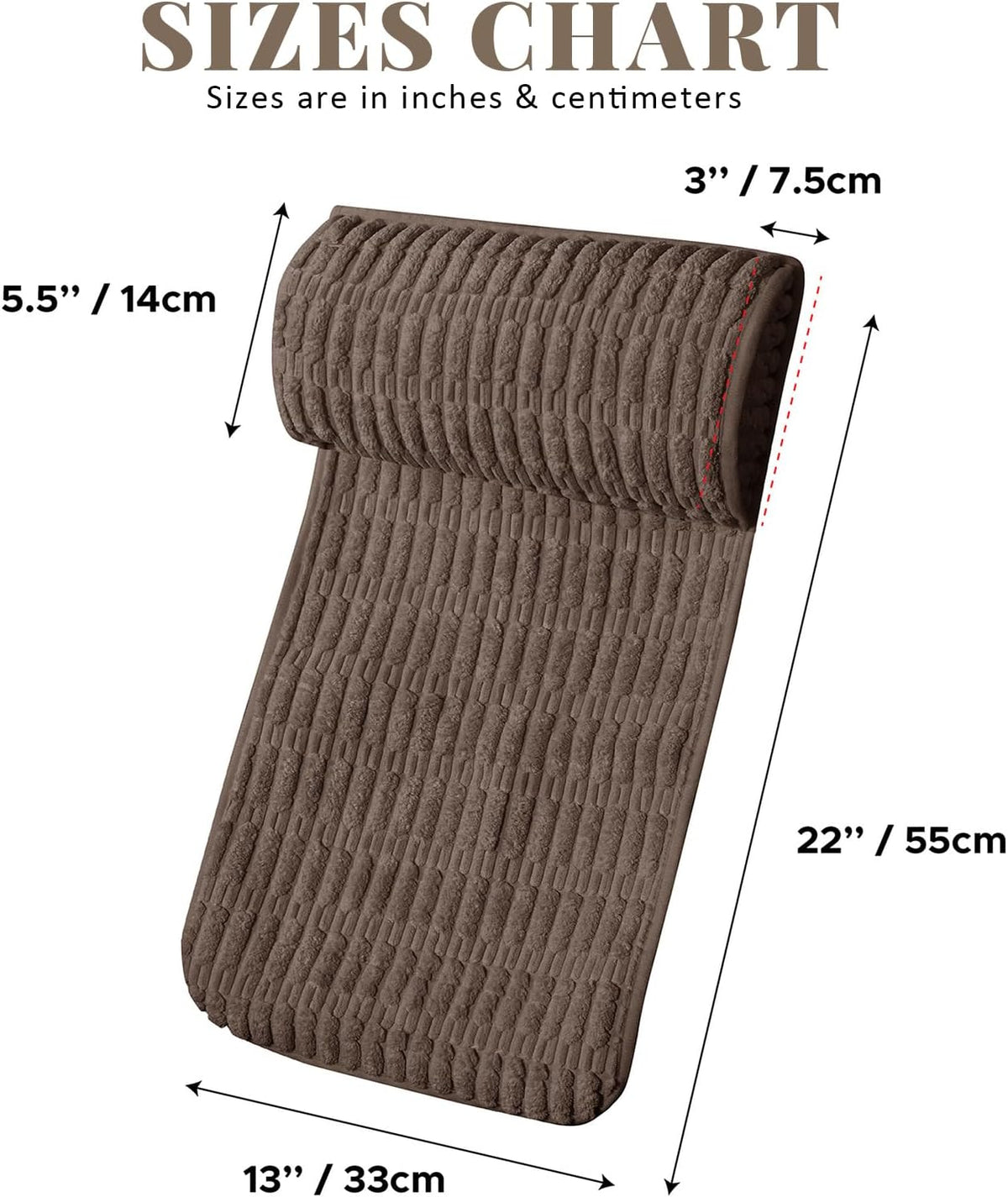 Headrest and Support Pillow,Recliner Pillow for Neck, Head, or Foot for Office or Massage Chairs, Neck Pain Relief and Cervical Support. Nonslip, Zipped Cover.(Cream, 5.5" Wx13 Lx3 H)