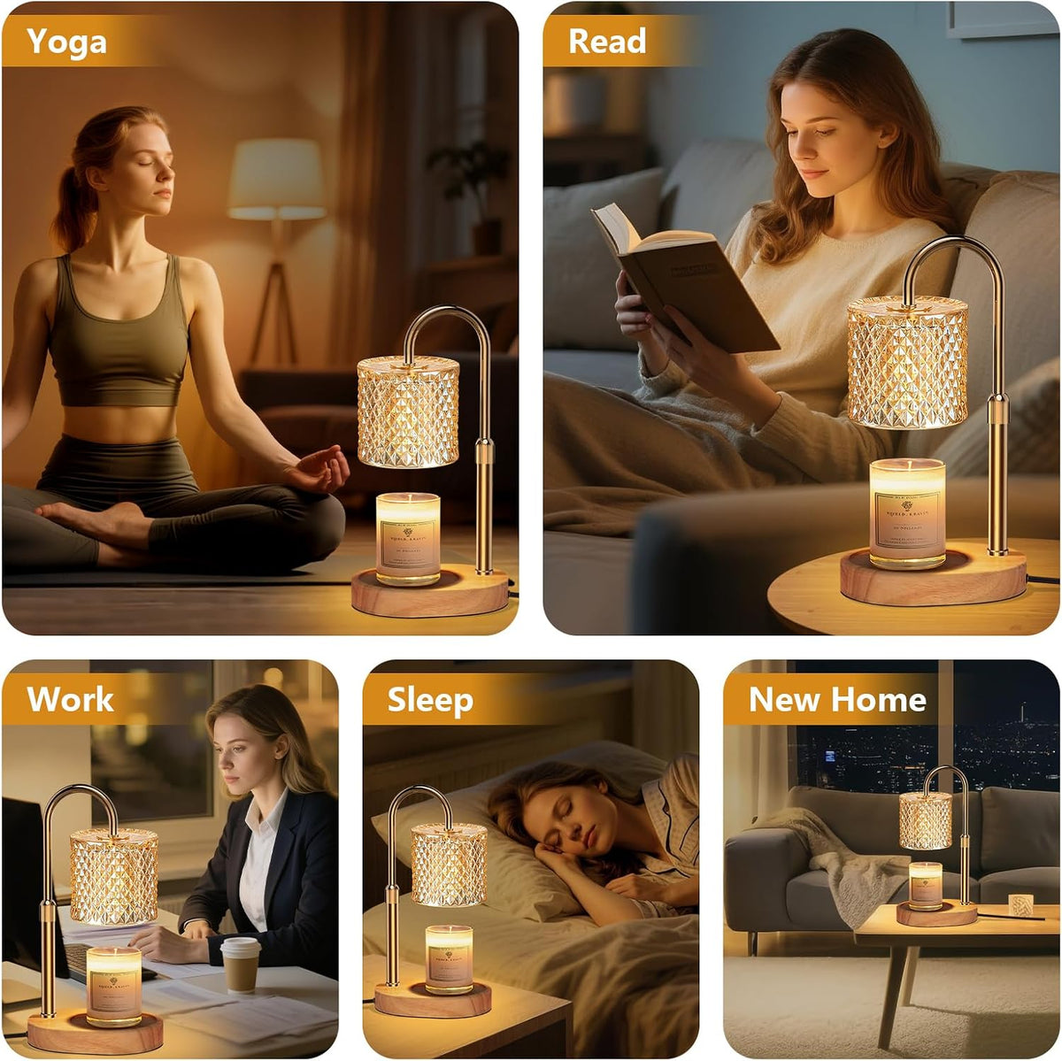 Candle Warmer Lamp with Timer Dimmer Adjustable Height for New Home Decor, Birthday Gifts for Women,Candle Warmer for Women Mom Christmas Mother's Day Gfit
