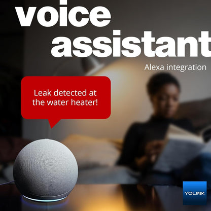YoLink Water Leak Starter Kit: Hub + 6 Leak Sensor 4 (105 dB Siren), LoRa Long-Range, App/SMS/Email Alerts, D2D Offline, 2 AAA Up to 5-Year Battery, Compatible with Alexa/IFTTT/Home Assistant