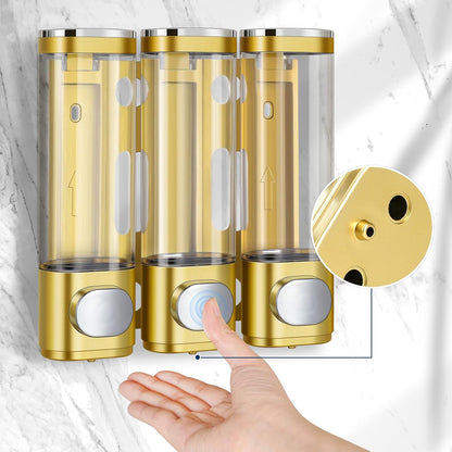 Shower Soap Dispenser,Shampoo and Conditioner Dispenser | Shower Dispenser 3 Chamber No Drill,Wall Mounted Refillable Bottles,Shower Accessories for Bathroom,RV&Hotel,16.9 oz 3 in 1