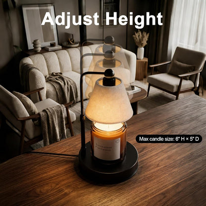 Candle Warmer Lamp with Timer, Best House Warming Gift, Height Adjustable & Dimmable Electric Candle Warmer Lamp, Includes 2 Bulbs, Birthday Gift for Women, Mom, Housewarming - Flaxen