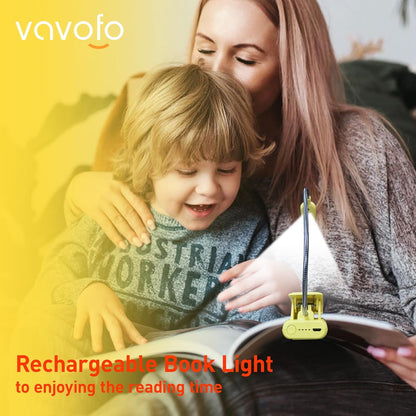 VAVOFO Rechargeable Reading Light, Clip on Book Light for Reading in Bed