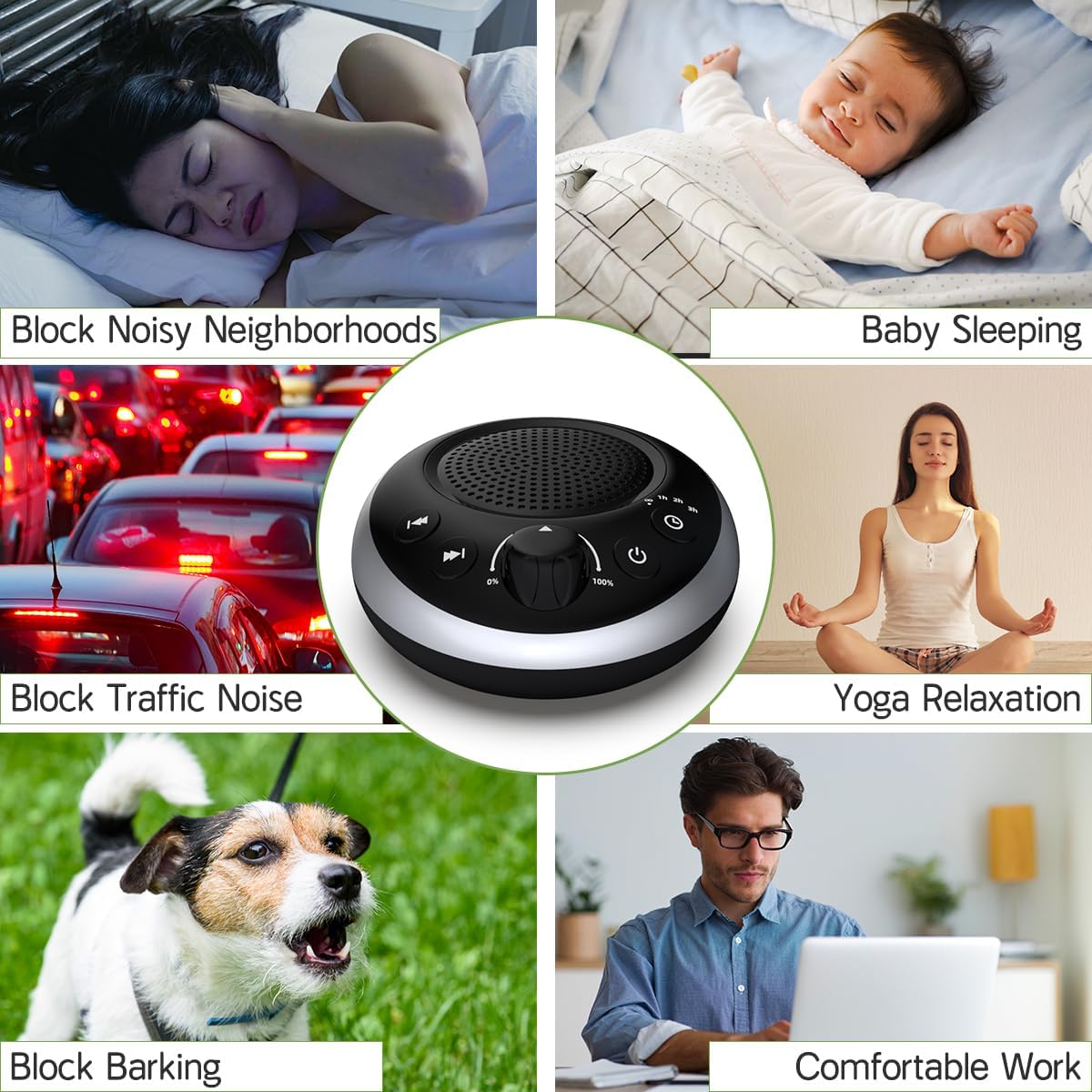 Sound Machine Loud White Noise Machine Nonstop Brown Noise Sleep Machine 30 Soothing Sounds for Baby Kids Adults Pink Noise Sounds Machine 36-Level Vol 4 Timer Memory Function for Home Travel Office