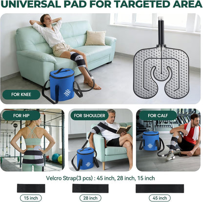 Ice Machine for Knee After Surgery w/Compression, Hip Replacement Cold Therapy Machine, Cryocuff Wrap Pack for Shoulder Recovery, ACL Cold Circulation System