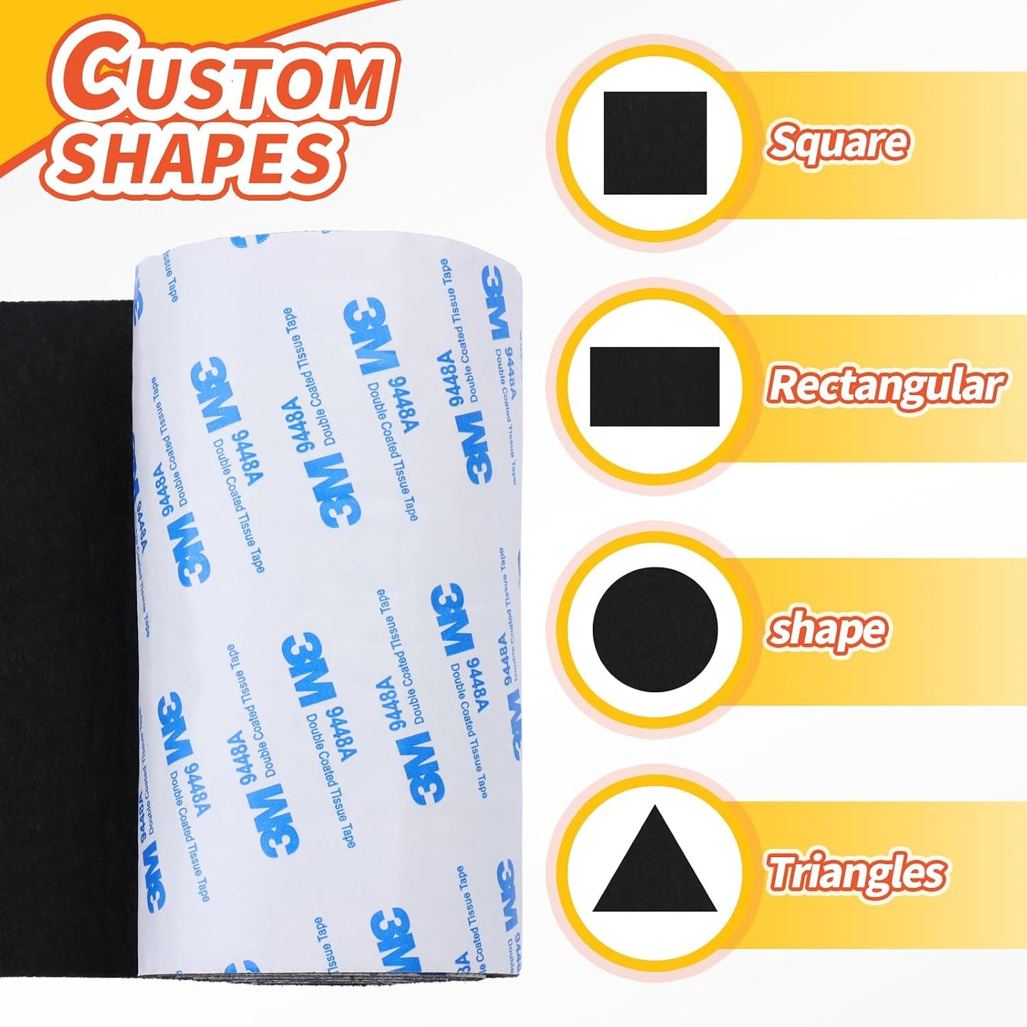 Felt Furniture Pads, 40 x 5 x 0.12 Inch Felt Strips | Non Slip Self Adhesive Cuttable Heavy Duty Felt Tape for Protecting Hardwood Floors Chair Wall Protector, Black
