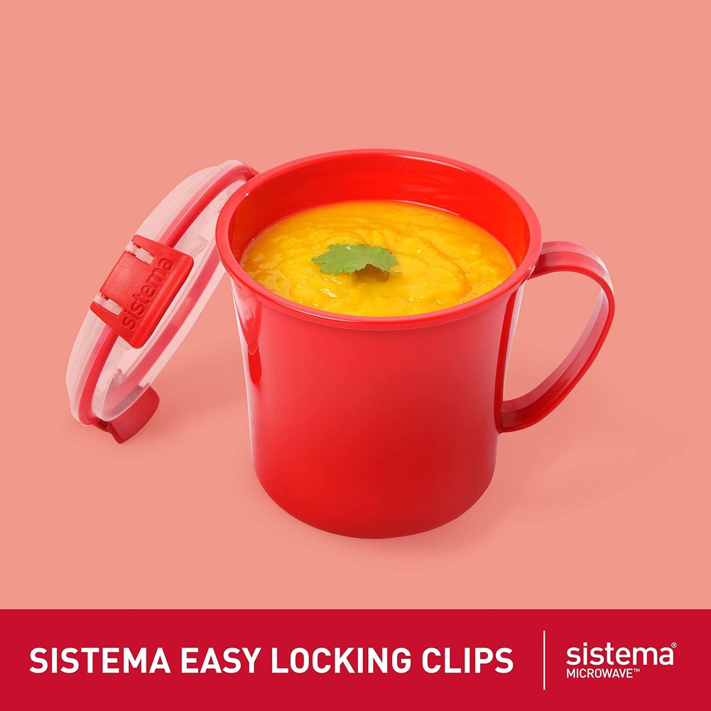 Sistema Microwaveable 940mL Noodle Bowl, Round Microwave Container with Lid & Steam-Release Vent, Cooks Pasta, Soup, Stew & More, Dishwasher & Freezer-Safe, BPA-Free