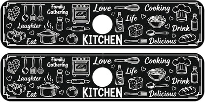 2 Pcs Kitchen Sink Splash Guard Faucet Mat Wood Grain Pattern Faucet Mat for Sinks Natural Wood Color Absorbing Drying Mats for Kitchen Bathroom, 23.6x5.5inch