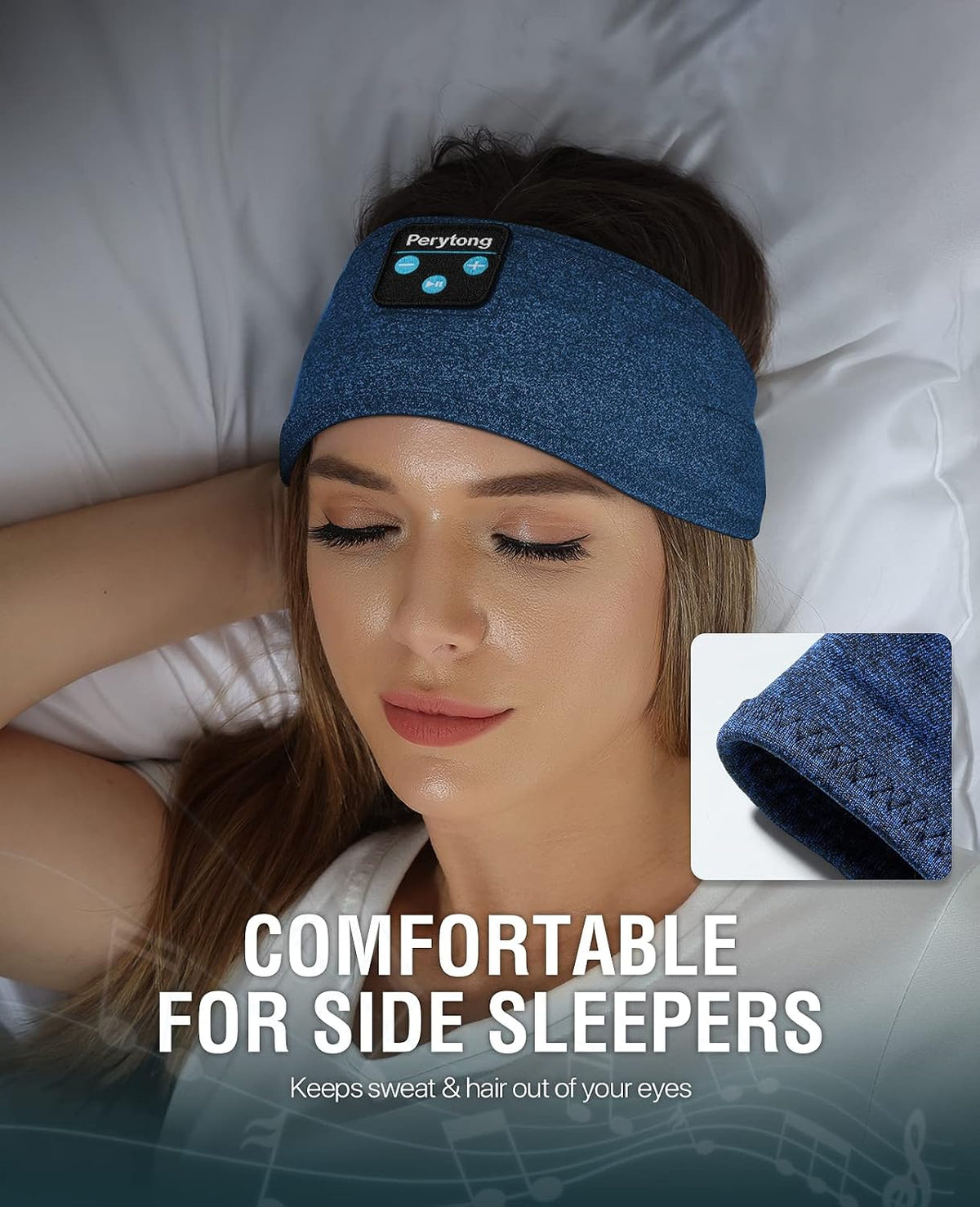 Perytong 2 Pack Sleep Headphones, Sleeping Headphones | Bluetooth Headband with Ultra-Thin HD Stereo Speaker, Wireless Headphone for Sports, Insomnia, Yoga, Air Travel, Meditation