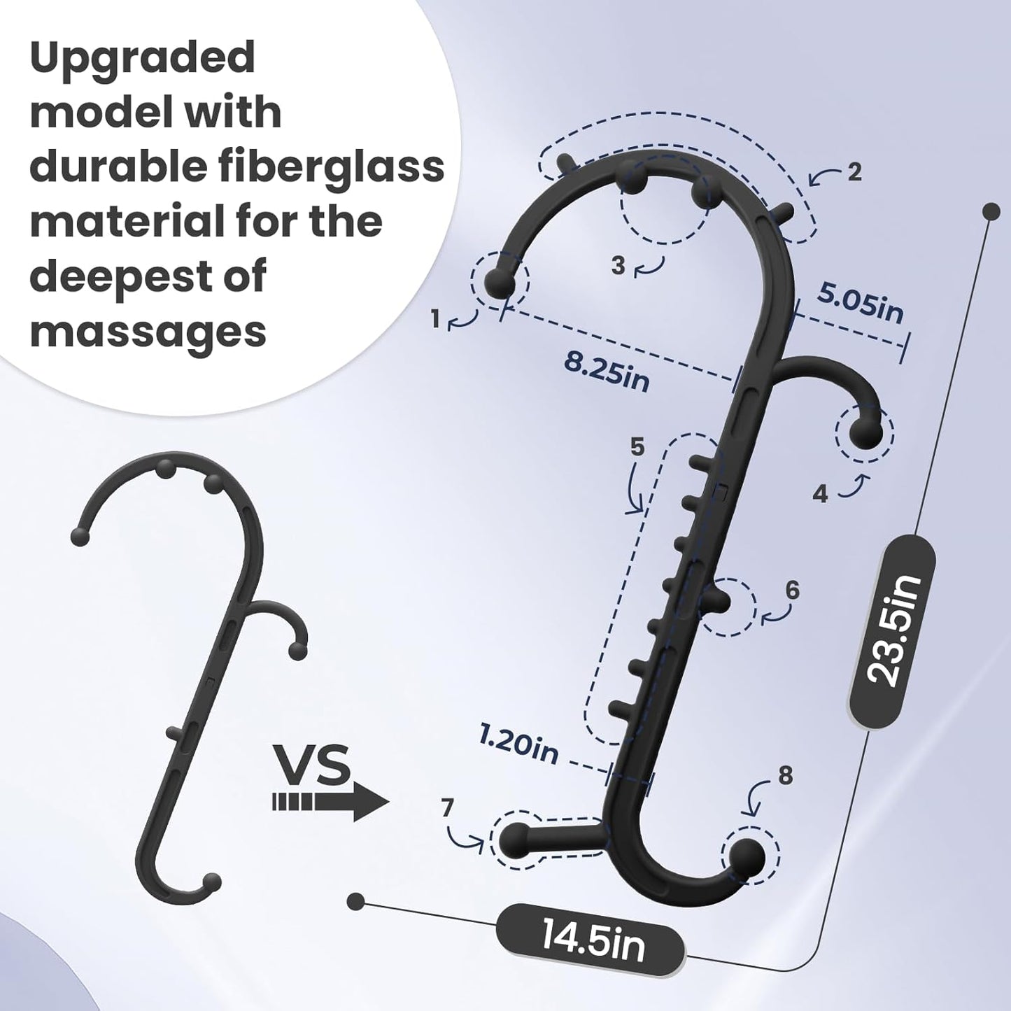 Ranarose Deep Tissue Back & Neck Massager for Body Muscle Pain Relief | Trigger Point Massage Tool for Full Body, Shoulders, Legs, Muscle Knot Remover, for Self-Massage, Pressure Point Massage Tool