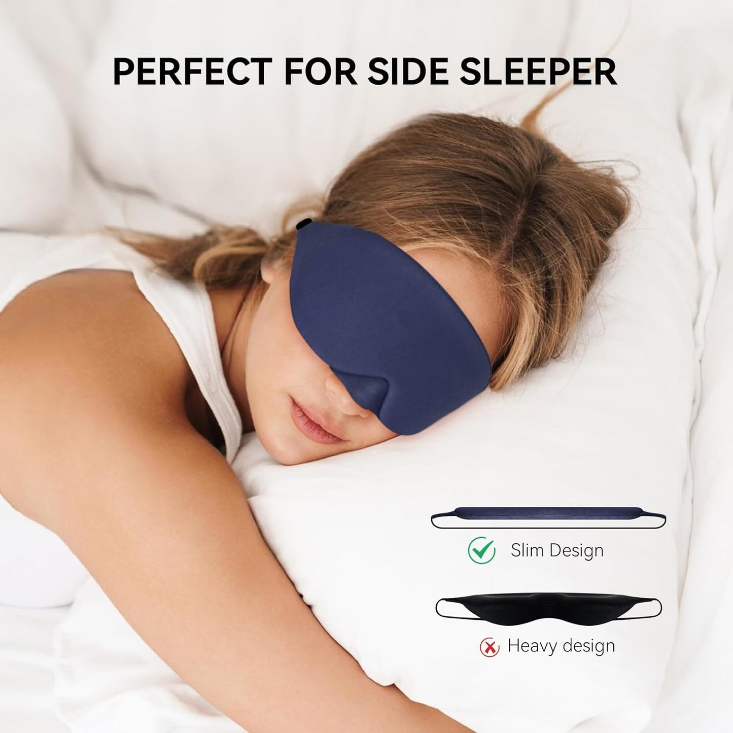 Mavogel Cotton Sleep Eye Mask, Light Blocking with Adjustable Nose Bridge | Updated Design, Soft and Comfortable Night Eye Mask for Men Women, Eye Blinder for Shift Work, Includes Travel Pouch, Grey