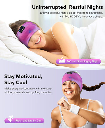 MUSICOZY Sleep Headphones Tie-Dye Bluetooth Headband Headphone for Sleeping