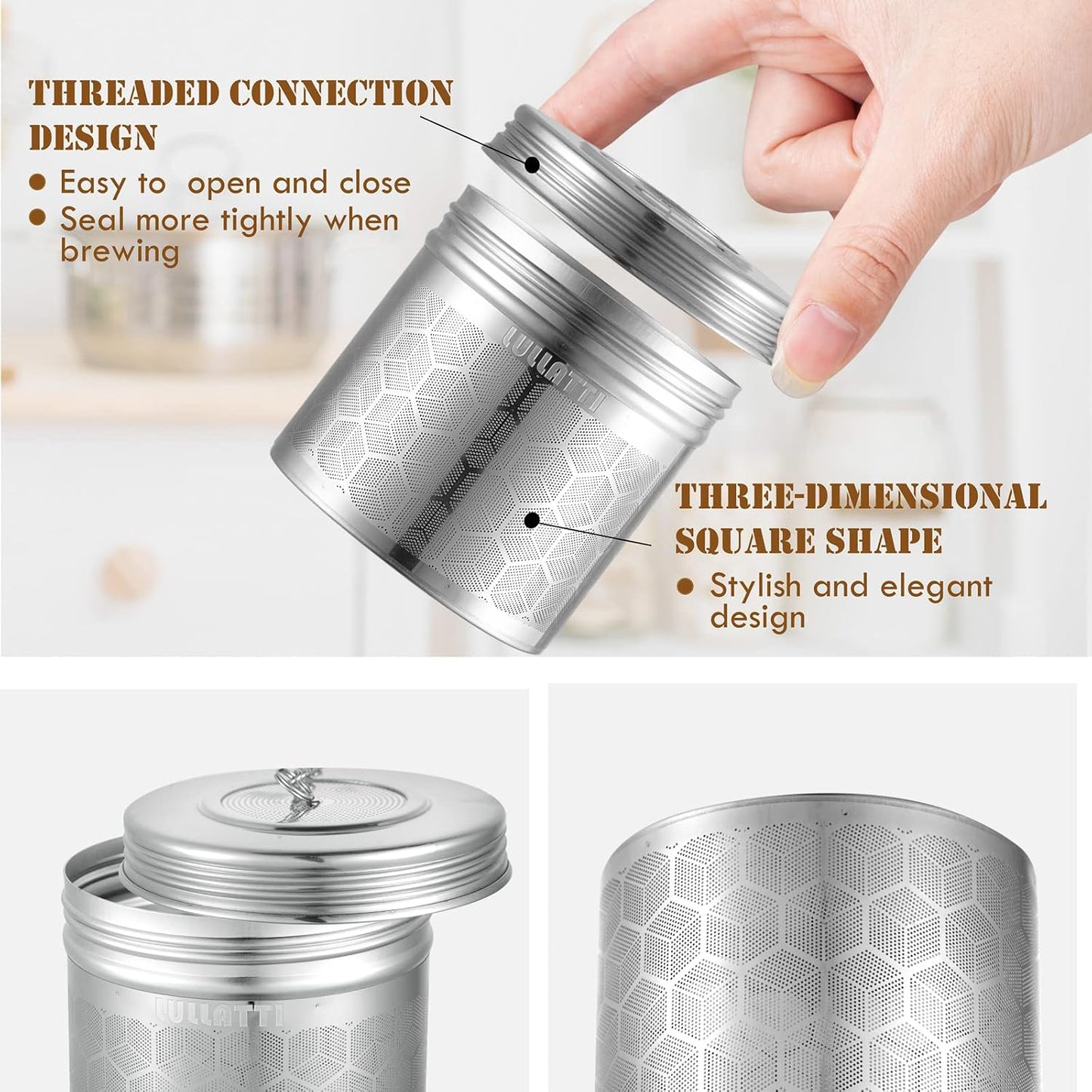2 Pack 304 Steel Fine Mesh Tea Infusers for Loose Leaf Tea | Versatile for tea, spices & seasonings, fine mesh traps sediment, dishwasher-safe