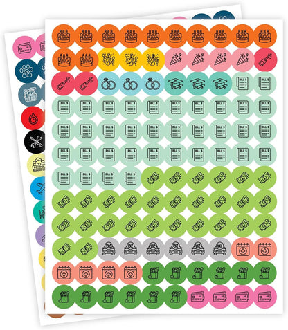 Andaz Press Colorful 7 Days of Week Stickers, Day Week Calendar Stickers for Adults Planner Day Dots Food Labels for Food Containers Date Calendar Planner Stickers Week Day Sticker Labels, 480-Pack