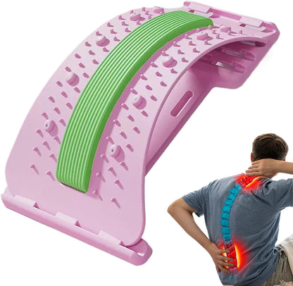 Lower Back Stretcher 3-Level Adjustable Lumbar Spine Massager Corrector | Back Board Stretcher Muscle Release Fitness Body Recovery for Men Athlete Sleeping Exercise Yoga Workout Home
