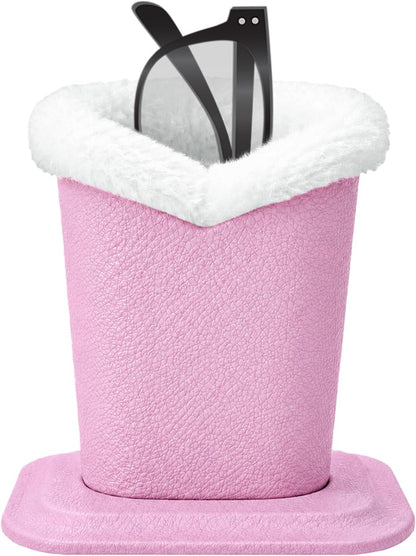 Plush Lined Eyeglasses Holder, Cute Glasses Stand for Women Kids - Colors B