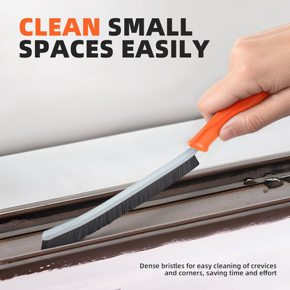 FOOGWEE Hard Bristle Crevice Cleaning Brush - Cleaning Tools for Household Use, Multifunctional Gap Cleaning Supplies for Kitchen, Bathroom, Toilet, Window, Vehicle, Faucets, Grout, Home (Black)