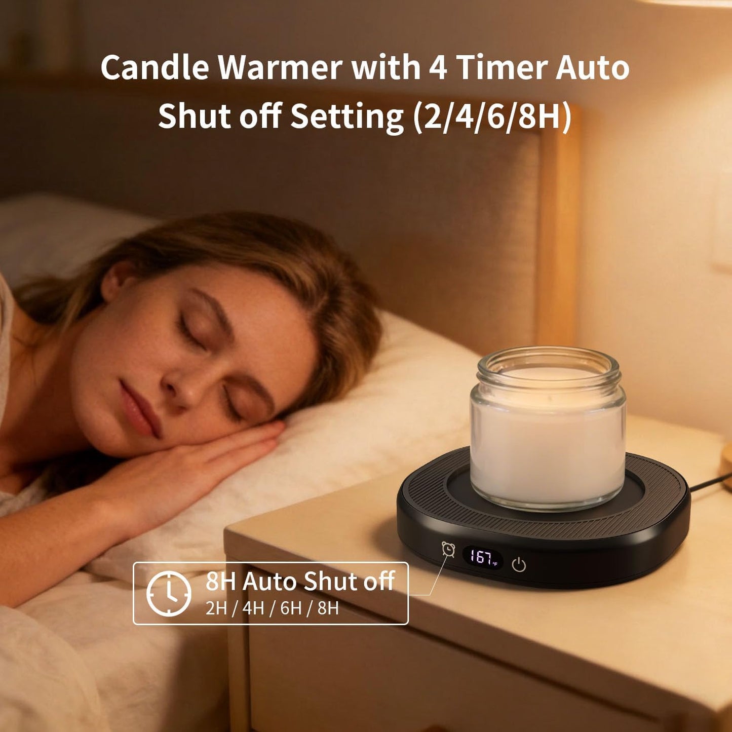 Coffee Mug Warmer + Mug Set, Cup Warmer for Desk, Candle Warmer with Timer | Electric Beverage Milk Tea Hot Drinks Warmer, 4 Temp Setting, 8H Auto Shut off Timer, Home Office Birthday Present
