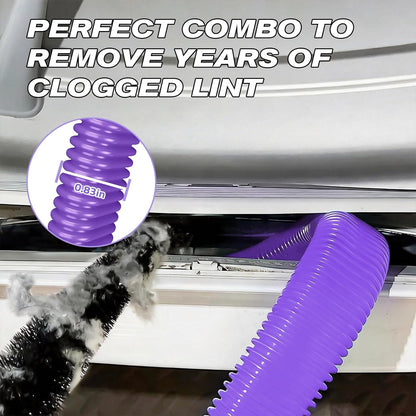 Sealegend 2 PCS Dryer Vent Cleaner Kit, Dryer Lint Vacuum Attachment&Brush | Blue Dryer Vent Vacuum Hose Dryer Lint Remover Brush for Dryer and Washer,Deep Traps Cleaning Tool Fits Most Vacuums
