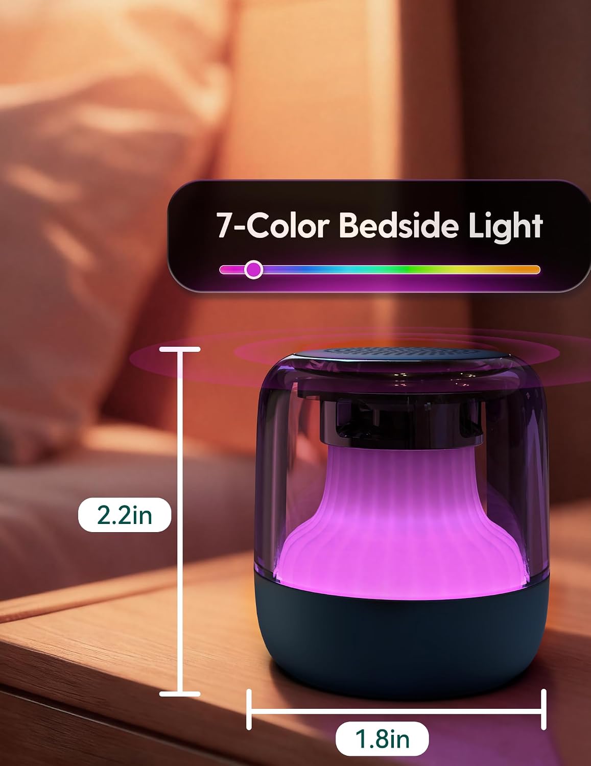 Babelio Pocket Glow White Noise Sound Machine - Upgraded 9 Color Night Lights, 20 Non-Looping Sounds, Timer & Memory Function, Portable for Adults & Babies, White