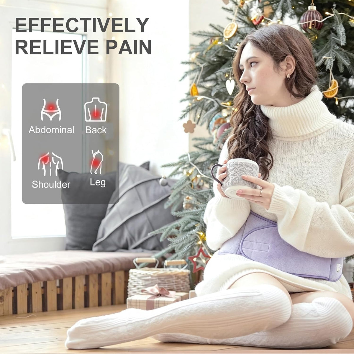 Heat Pad for Back Pain Relief Electric Heating Pads with 6 Temperatures Soft Detachable Heat Pad for Man Women (Gray)
